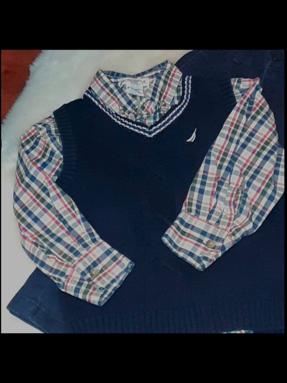 Preppy Nautical Knit Blue Sweater Vest Dockers Gymboree boys Sz 5 3 Piece Set